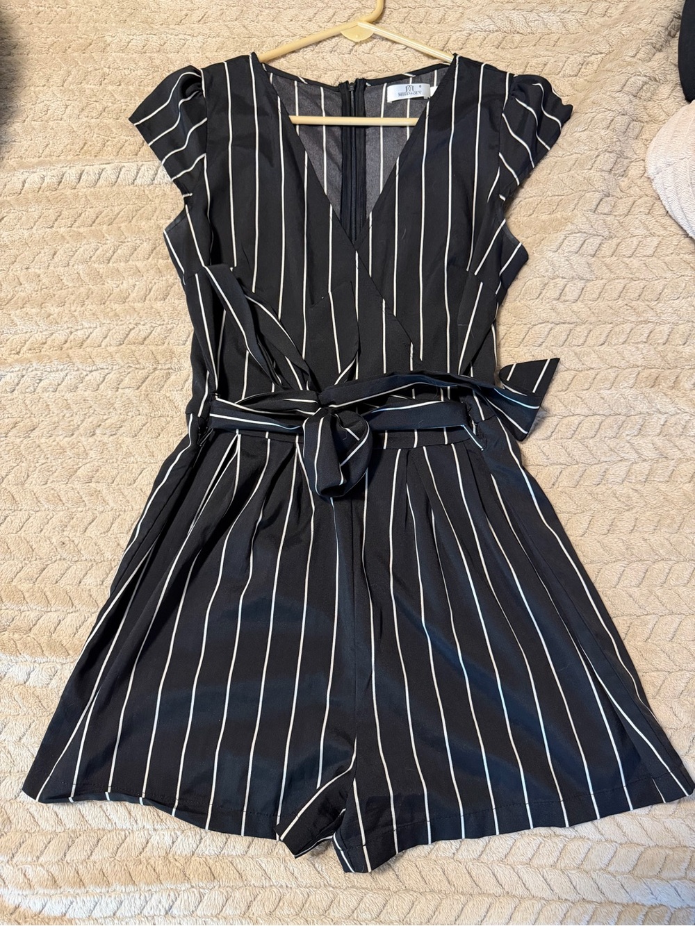 Black & White Striped Romper - Picture 2 of 5